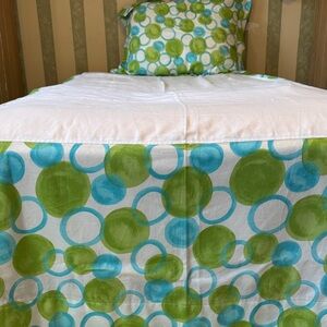 Green and Blue Circle Pattern Bedding Set